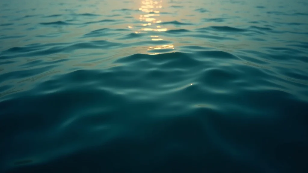 Deep teal ocean water at twilight with soft cream reflections, representing the calm beneath intrusive thought storms